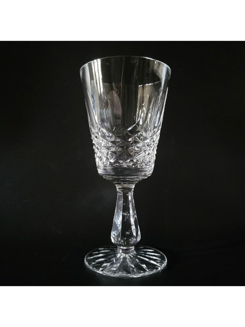 Vintage Waterford Crystal Kenmare Claret Wine Glass 6" Cut Diamond Design